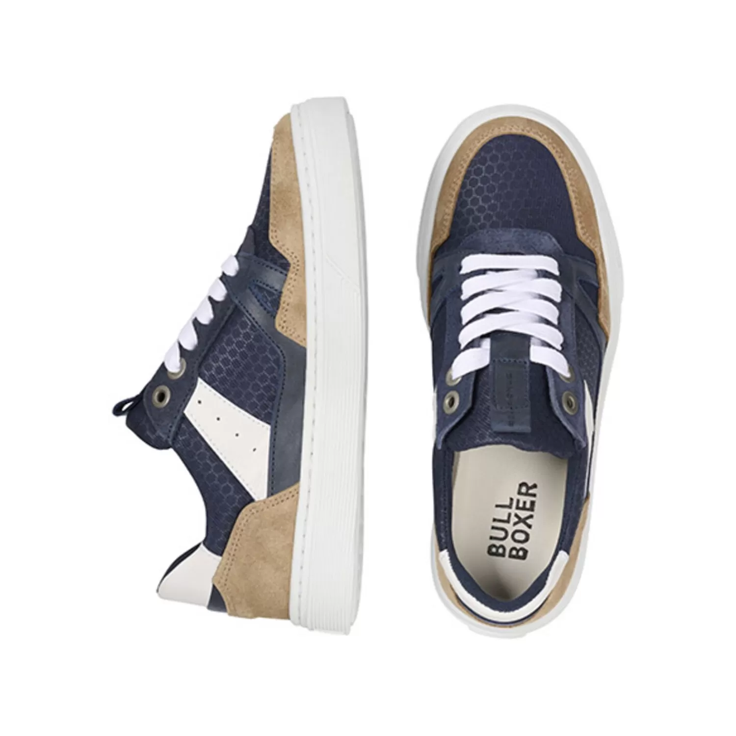 Kinder Bullboxer Sneaker Beige-Navy Aop009E5L_Benykb