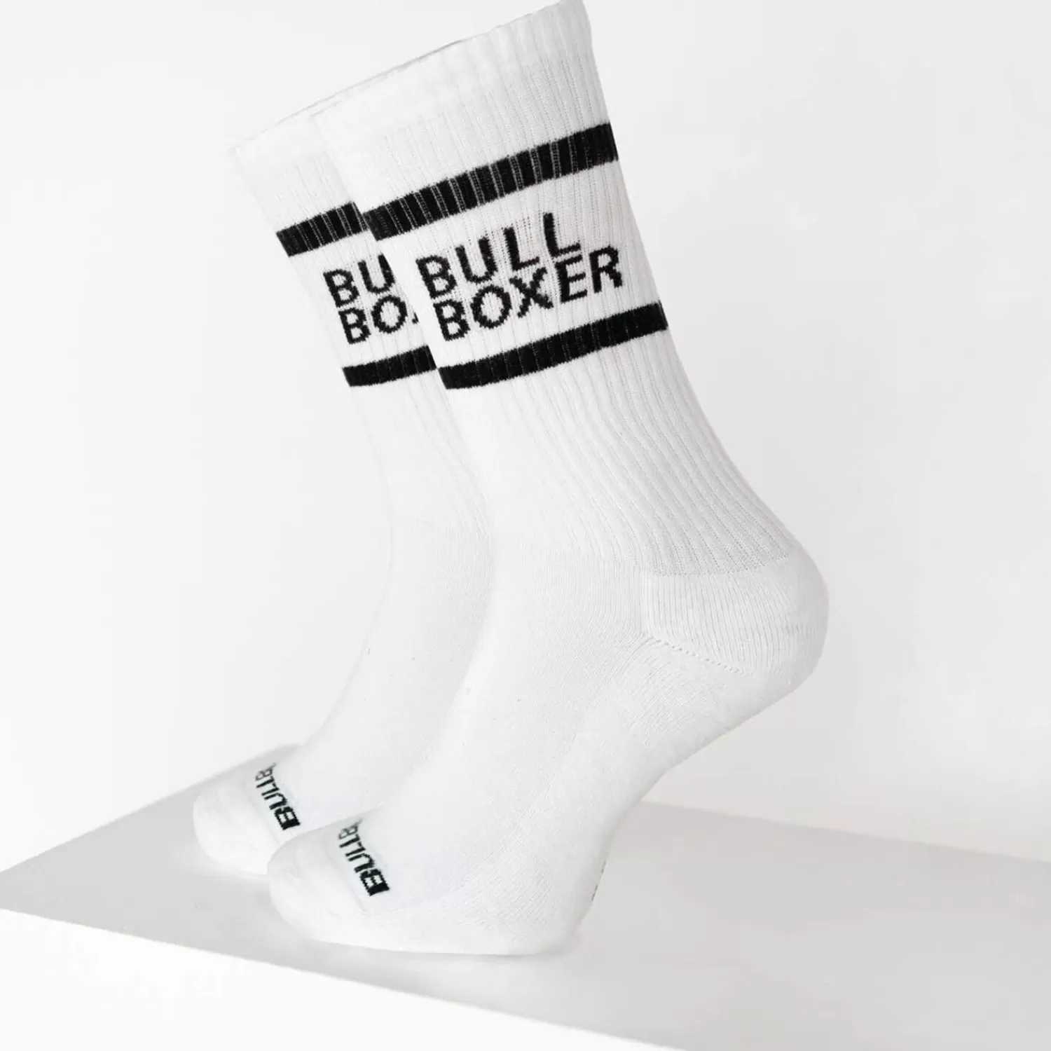 Frauen Bullboxer Socken Damen Weis/Weis 2Er-Pack