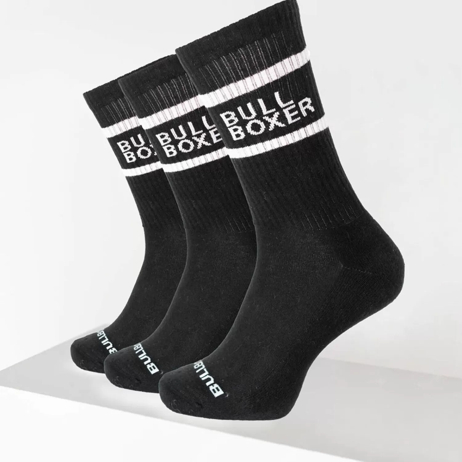 Männer Bullboxer Socken Herren Schwarz 3Er-Pack