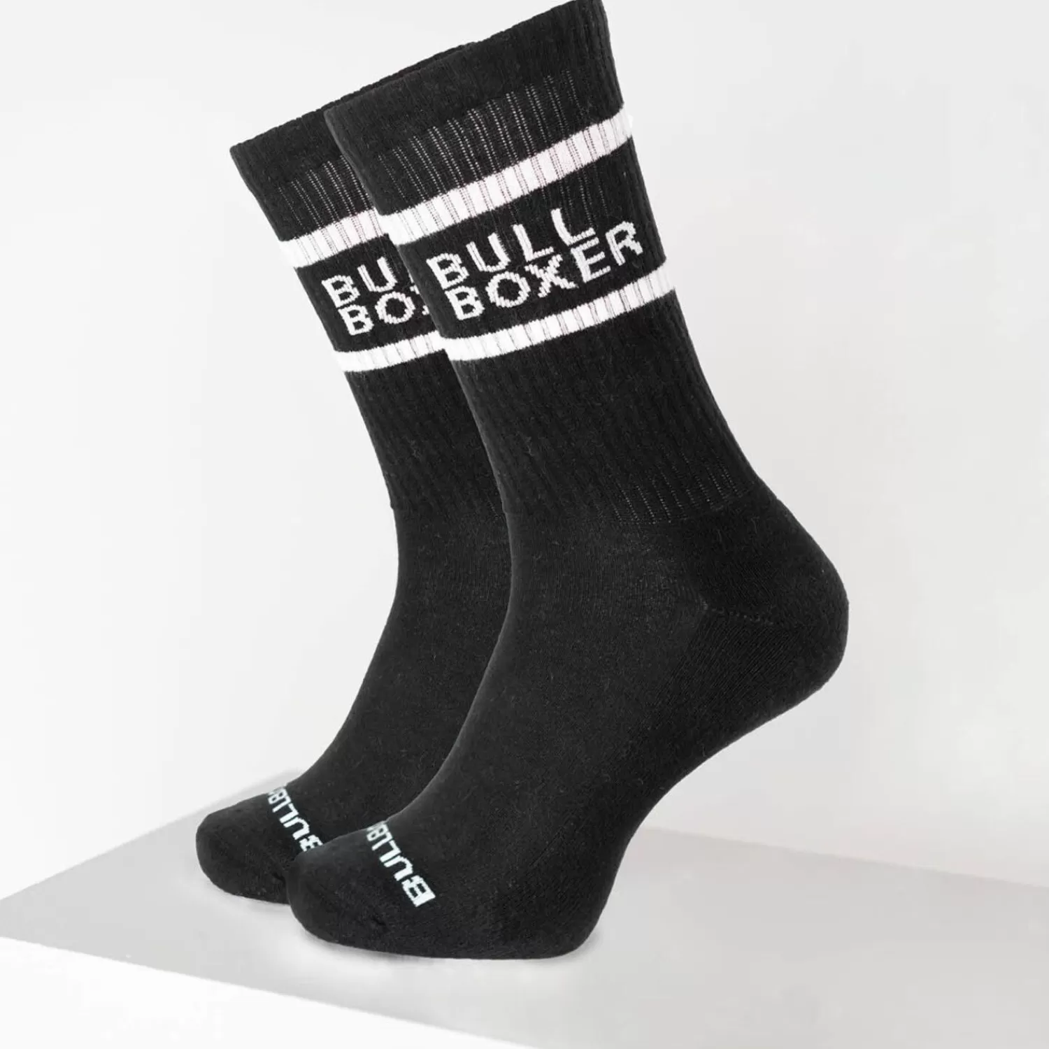 Männer Bullboxer Socken Herren Schwarz/Schwarz 2Er-Pack