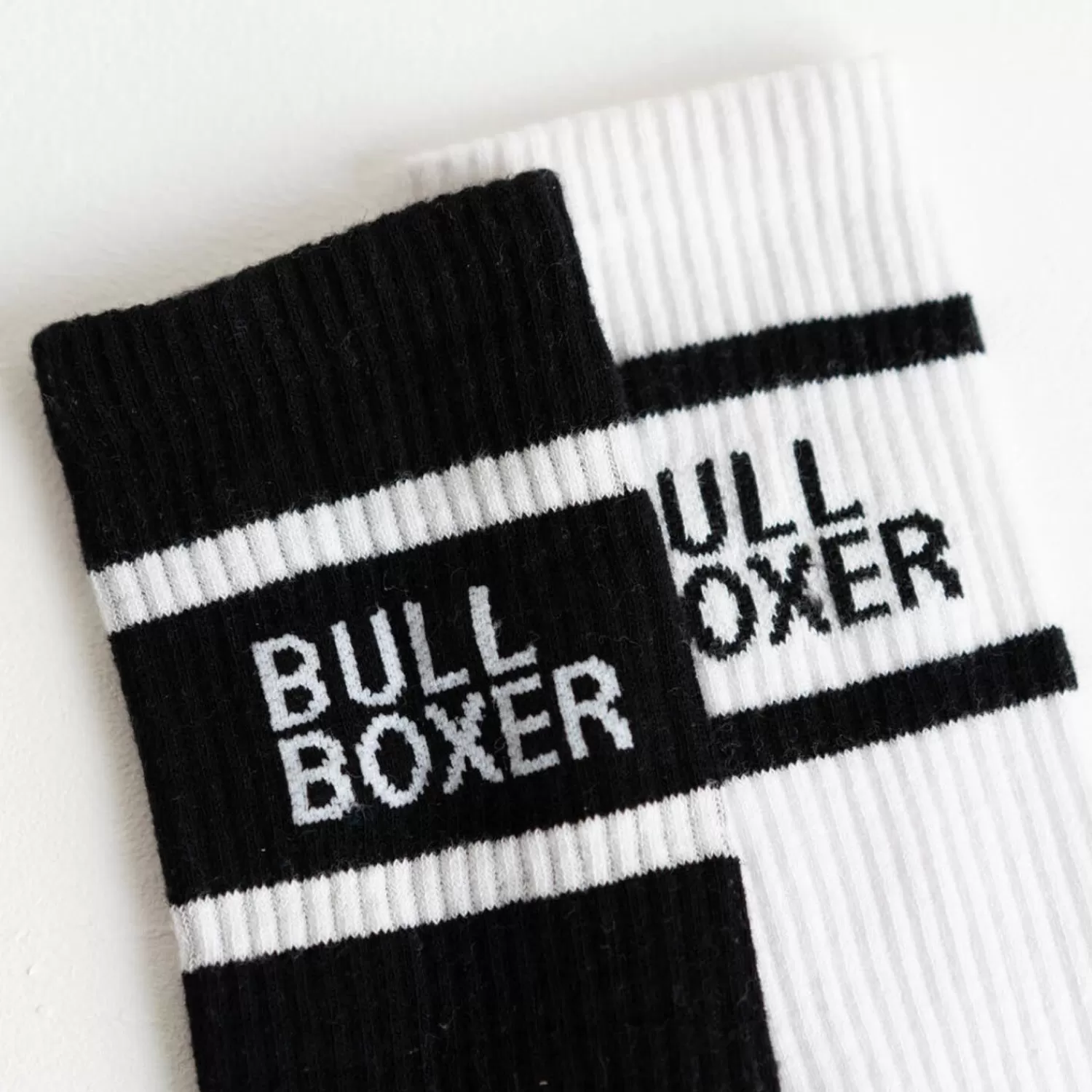 Männer Bullboxer Socken Herren Schwarz/Weis 2Er-Pack